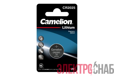 Элемент питания литиевый CR2025 BL-1 (блист.1шт) Camelion 3067