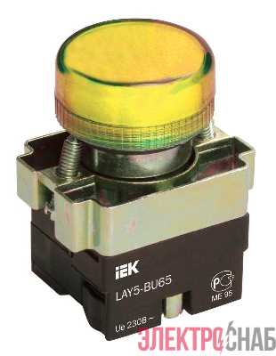 Индикатор светосигнальный LAY5-BU65 d22мм 230В желт. IEK BLS50-BU-K05