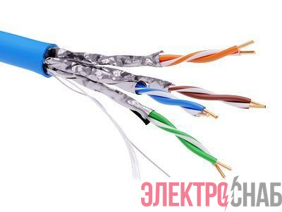 Информационный кабель экранированый U/FTP 4х2 CAT6A, LSZH, синий | RN6AUFLS5BL | DKC