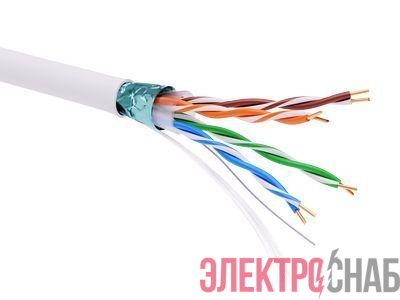 Информационный кабель экранированный F/UTP 4х2 CAT5E, LSZH, белый | RN5EFULS3WH | DKC