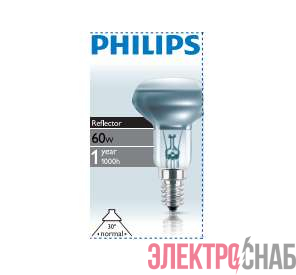Лампа накаливания Refl 60Вт E14 230В NR50 30D 1CT/30 Philips 923348744206 / 871150038242978