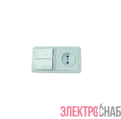 Блок БКВР-038 Бэлла (2-кл. выкл. + розетка) Кунцево 5827