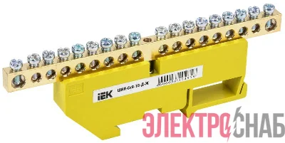 Шина PE "земля" на DIN-изоляторе ШНИ-6х9-18-Д-Ж IEK YNN10-69-18D-K05