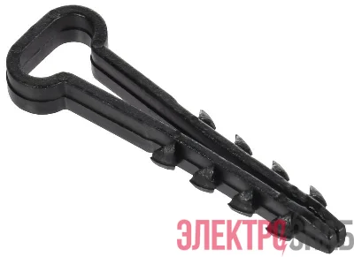 Дюбель-хомут 10х5мм для плоского кабеля нейлон черн. (уп.100шт) GENERICA UDH14-10-05-100-K02-G