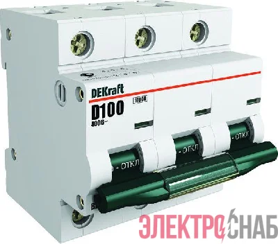 Выключатель автоматический модульный 3п D 100А 10кА ВА-201 SchE 13021DEK