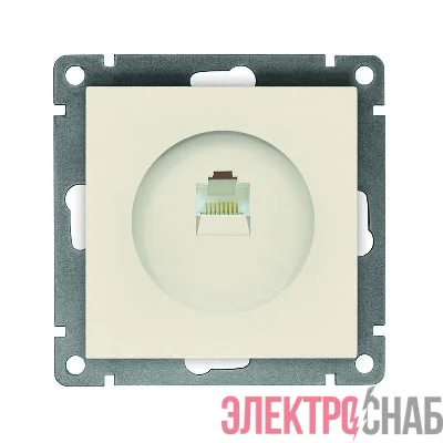 Розетка компьютерная 1-м СП Афина RJ45 кат.5E механизм сл. кость (ivory) Universal A0051-I