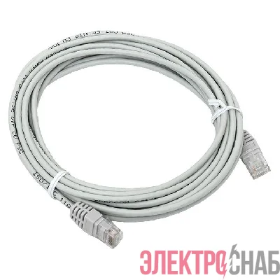 Патч-корд кат.5E UTP неэкранир. PVC 1Гбит/с 5м сер. TERACOM EKF TRC-5EUTP-PVC-5M-GY