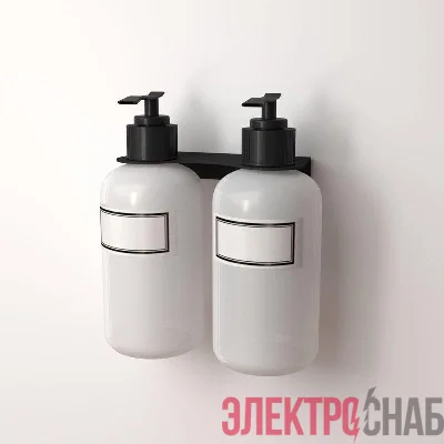 Держатель дозатора для жидкого мыла и шампуней на 2 флакона настенный черн. Rexant 38-0699