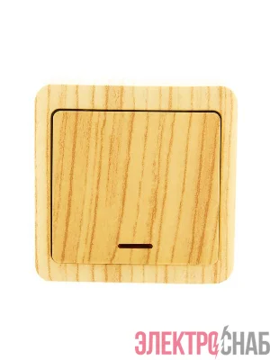 Выключатель 1-кл. 1п ОП Viola 10А IP20 с подсветкой беленый дуб LEZARD 751-5200-111