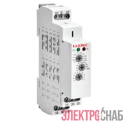 Реле времени многофункциональное конфигурация контакта 2CO AС/DC 12-240В DKC DRM-TM-2-240