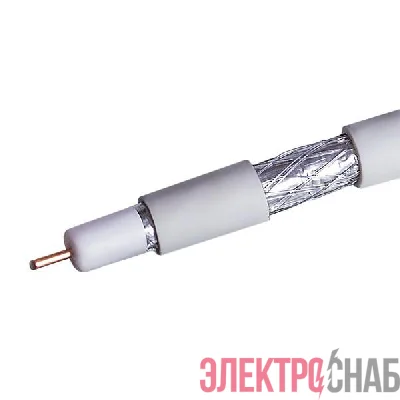 Кабель коаксиальный RG-6 CCS 1.02 (21проц.)/FPE/Al-Pet-Al Foil Unbonded/Al 64х0.12/PVC RW бел. (уп.100м) Net.On 109L