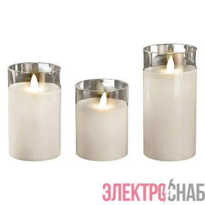 Свеча декоративная CL7-SET3-wh с пультом 3хAAA для каждой свечи (не в компл.) бел. (уп.3шт) ФАZА 5018853