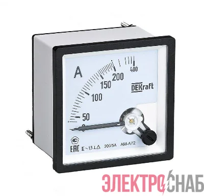 Амперметр аналоговый 100А AC класс точн. 1.5 72х72мм трансф. подкл. DEKraft 50208DEK