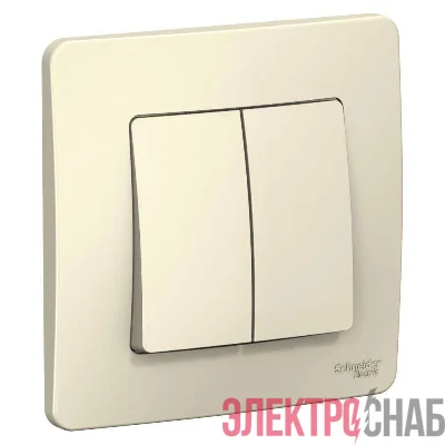Переключатель проходной 2-кл. СП Blanca 10А IP20 (сх. 6+6) 250В молочн. SE BLNVS106602