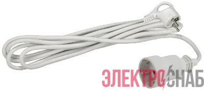 Удлинитель-шнур 1х3м с заземл. 10А IP20 UX-1е-3m ПВС 3х0.75 Эра Б0039817