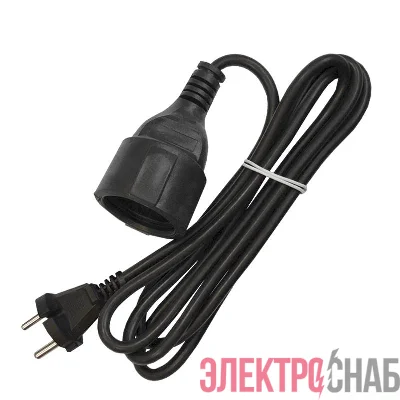 Удлинитель-шнур 1х2м без заземл. 10А IP20 ПВС 2х1 черн. DOMTOK 2338