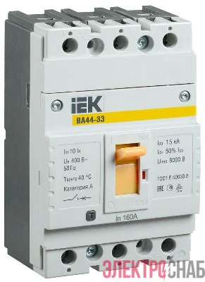 Выключатель автоматический 3п 160А 15кА ВА44 33 IEK SVA4410-3-0160