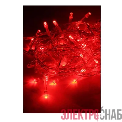 Гирлянда 8.8м (7.3+1.5) 80LED красн. прозр. провод 8 режимов мигания IP20 красн. Космос KOC_GIR80LED_R