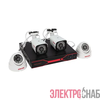 Комплект видеонаблюдения 2 наружные и 2 внутренние камеры AHD/2.0 Full HD Rexant 45-0522