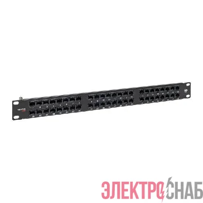 Патч-панель высокой плотности 19дюйм кат.5E 1U неэкранир. UTP 48 портов RJ-45 Dual IDC с органайзером TERACOM PRO EKF TRP-PPNL-5EUTP-C1U48