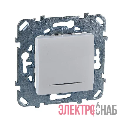 Переключатель проходной 1-кл. СП Unica 10А IP20 (сх. 6а) с подсветкой механизм бел. SchE MGU5.203.18NZD