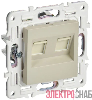 Розетка компьютерная двойн. RJ45 кат.5E SKANDY SK-K03B беж. IEK SK-K20-1-K10
