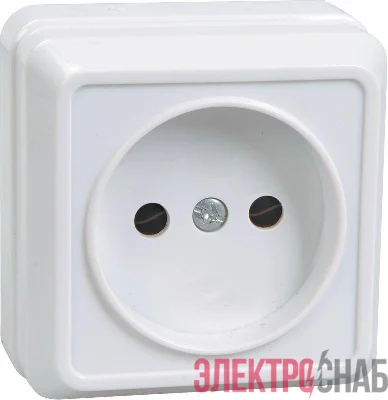 Розетка 1-м ОП Октава 10А IP20 без заземл. бел. GENERICA ERO10-K01-10-DC