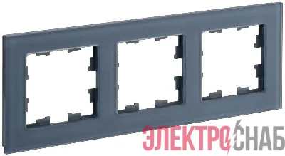 Рамка 3-м BRITE РУ-3-2-Бр стекло маренго матов. IEK BR-M32-G-31-K35