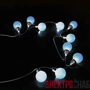 Гирлянда светодиодная садовая "Большие шары" Solar 10LED бел. IP44 на солнечн. батарее GAUSS GS033