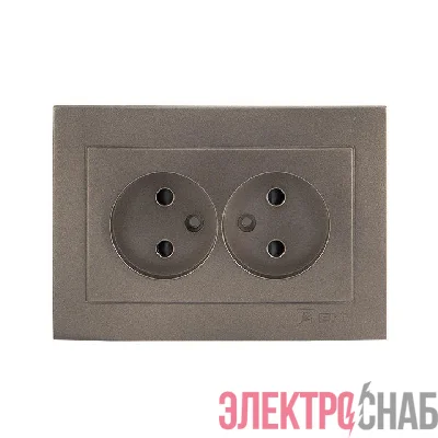 Панель лицевая Валенсия для розетки 2-м 10А защ. шторки без заземл. графит PROxima EKF ESR10-L-102-60