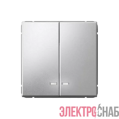 Выключатель 2-кл. ArtGallery (сх. 5а) 10AX с подсветкой механизм алюм. SE GAL000353