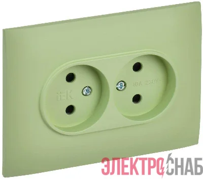 Розетка 2-м SKANDY 10А без заземл. защ. шторки в сборе SK-R09G мятный IEK SK-R23-10-K06-F