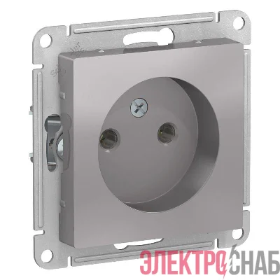 Розетка 1-м СП AtlasDesign 16А IP20 без заземл. без защ. шторок механизм алюм. SE ATN000341