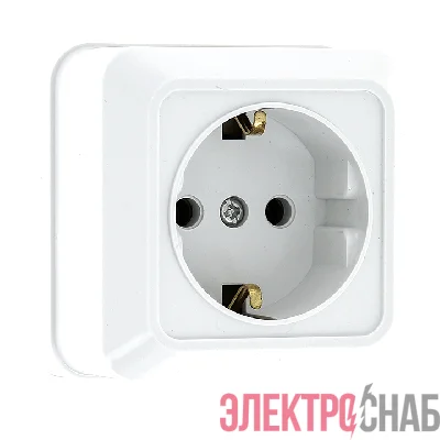 Розетка 1-м ОП Рим 16А IP20 с заземл. керамика бел. Simple EKF ENR16-028-10C