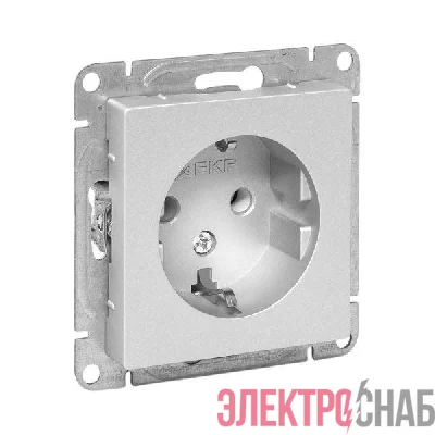 Розетка СП Эпика 16А с заземл. без защ. шторок механизм алюм. EKF UP1-SOA-110