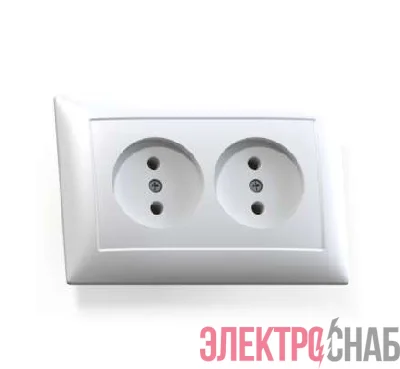 Розетка 2-м СП Селена РС16-371 16А IP20 бел. Кунцево 8115