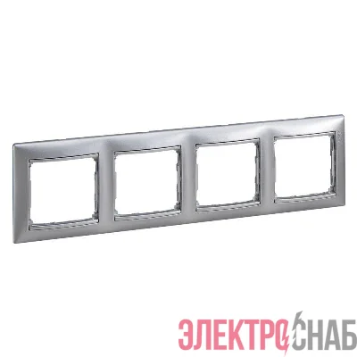Рамка 4-м Valena горизонт. алюм. (DIY-упак.) Leg 694333