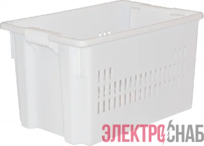 Ящик 600х400х350 мороз. дно сплошное, стенки перфорированные  натуральный 604 604