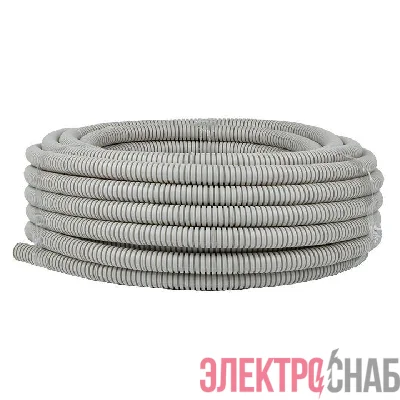 Труба гофрированная ПВХ d20мм с протяжкой сер. (уп.25м) Plast PROxima EKF tg-z-20-25n