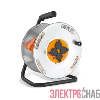 Удлинитель на катушке 4х30м с заземл. 10А IP44 У16-041 ПВС 3х1 термозащита с защ. крышкой Universal 1669