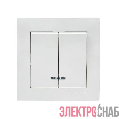 Выключатель 2-кл. СП Валенсия 10А IP20 с индикатором бел. PROxima EKF EWV10-123-10