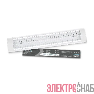 Светильник под светодиодную лампу SPO-405R 2xLED-Т8-600 с решеткой G13 600мм IP40 NEOX 4690612061184