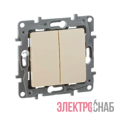 Переключатель 2-кл. СП Etika Plus 10А IP20 250В 10AX безвинтов. зажимы механизм сл. кость IEK 672312