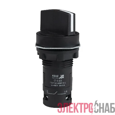 Переключатель 2 положения OptiSignal Compact D22 С7-S-210 черн. 1НО XB7ND21 КЭАЗ 362133