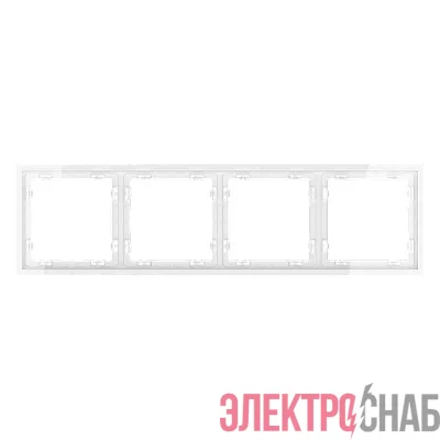 Рамка 4-м S70 пластик. бел. глянцевый Voltum VLS100401