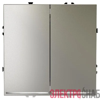 Выключатель 2-кл. СП S70 10А с подсветкой механизм шелк Voltum VLS020204