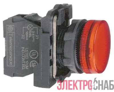 Лампа сигнальная 22мм 230-240В красн. SchE XB5AVM4