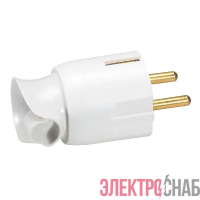Вилка электрич. каб. Helium 16А 2P+E поворот. бел. Leg 050172