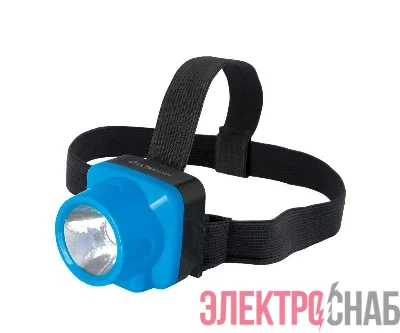 Фонарь аккумуляторный налобный LED5375 LED 0.4Вт 2 режима 220В пластик. голуб. (бокс) Ultraflash 14252