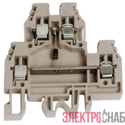 Зажим проходной DAS.4/D 2-х уровн. с диодом беж. DKC ZDS114